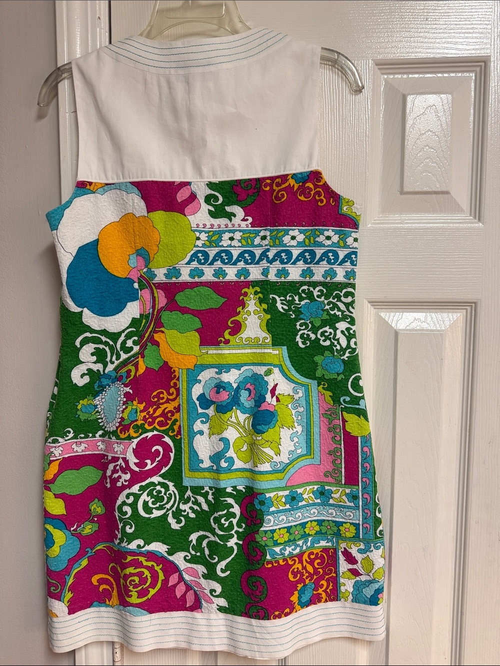 Vintage Laundry by Shelli Segal White & Multicolor Floral Print Shift Dress - Picture 3 of 10